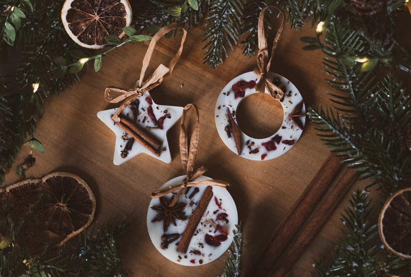 Set of 3 Christmas Ornaments / Wax Melts